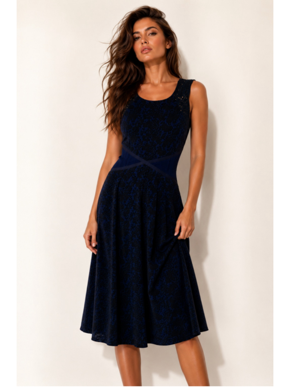 Moulinette Soeurs Anthropologie Fit Flare Dress Old Money Coquette Quiet Luxury‎
